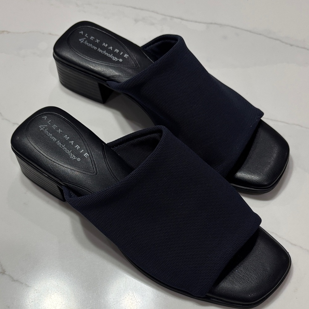 Alex Marie Navy Wide-Band Slide Mules